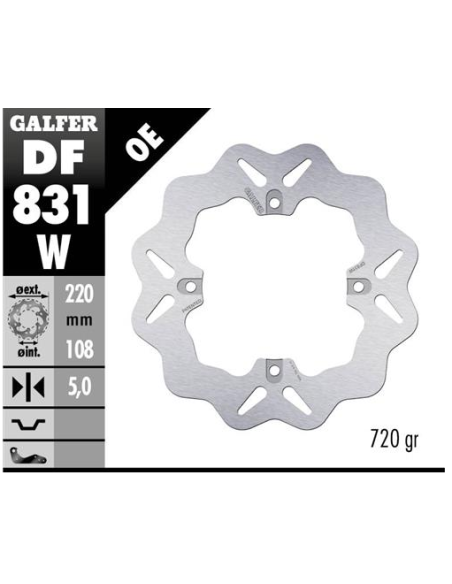 disco freno moto galfer wave fijo 220x5mm df831w