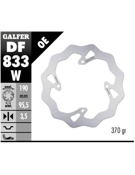disco freno moto galfer wave fijo 190x3 5mm df833w