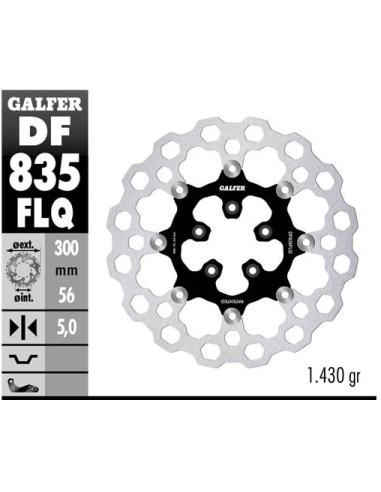 disco freno moto flotante galfer qubic df835flq