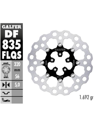 disco freno moto flotante galfer qubic df835flqs