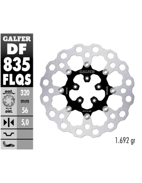 disco freno moto flotante galfer qubic df835flqs