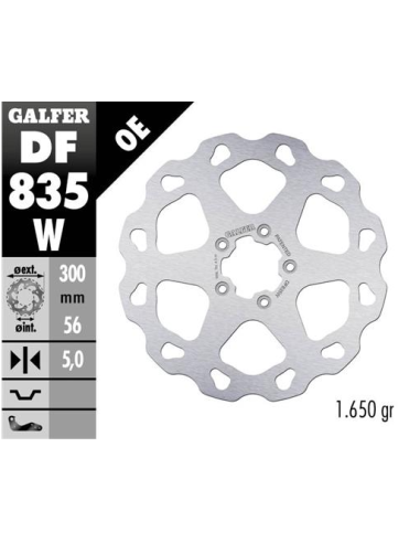 disco freno delantero wave galfer df835w 300x5 mm 5 tornillos o82 5 harley davidson tourin