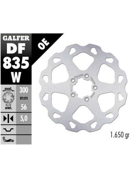 disco freno delantero wave galfer df835w 300x5 mm 5 tornillos o82 5 harley davidson tourin