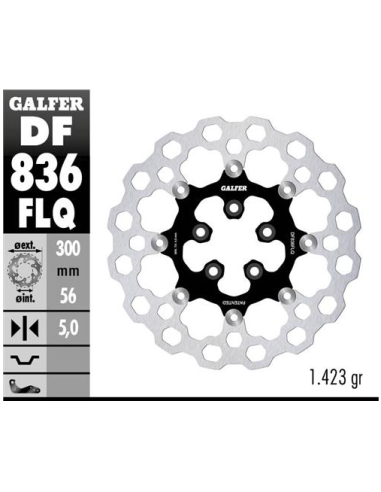 disco freno moto flotante galfer qubic df836flq