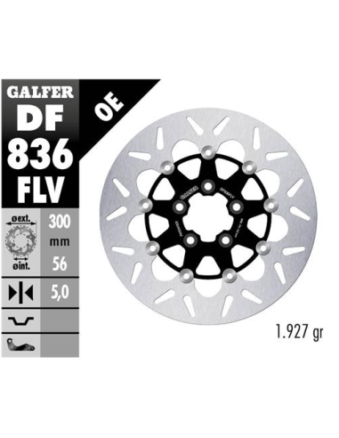 disco freno moto flotante galfer 300x5mm df836flv