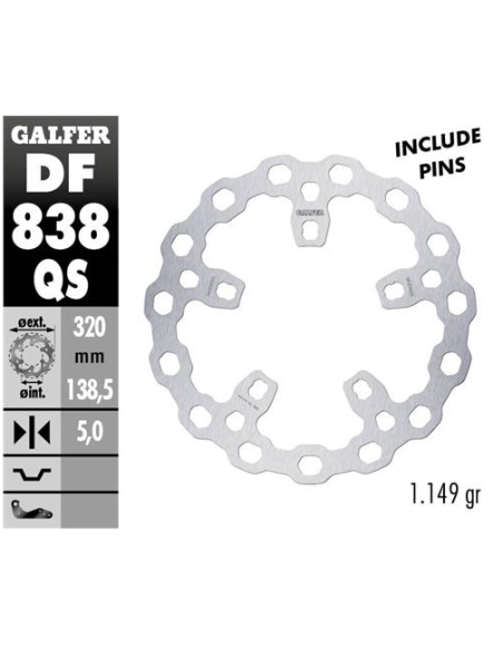 disco freno moto fijo galfer qubic 320x5mm df838qs
