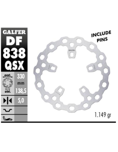 disco freno delantero galfer df838qsx cubiq 330x5 mm harley flh 5 tornillos o170 28