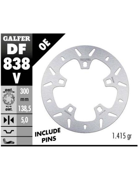disco freno moto galfer redondo 300x5mm df838v