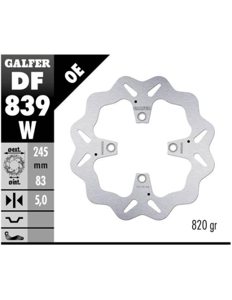 disco freno moto galfer wave fijo 245x5mm df839w
