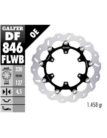 disco freno moto galfer wave flotante df846flwb