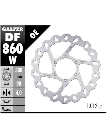 disco freno moto galfer wave fijo 300x4mm df860w