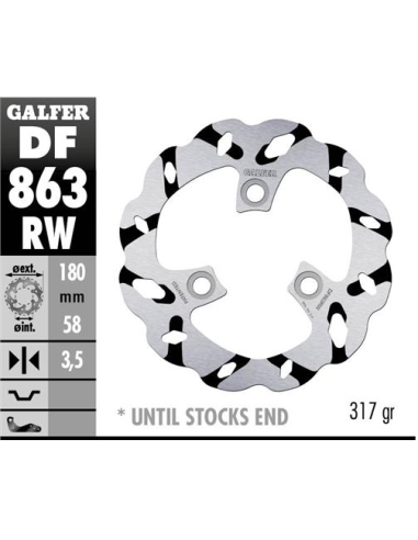 disco freno moto galfer wave fijo 180x3 5mm df863r