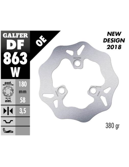 disco freno moto galfer wave fijo 180x3 5mm df863w
