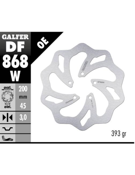 disco freno moto galfer wave fijo 200x3mm df868w