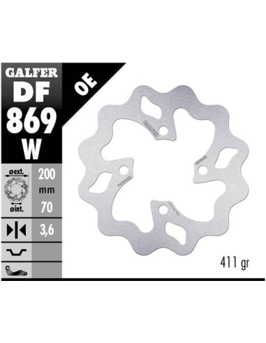 disco freno moto galfer wave fijo 200x3 8mm df869w