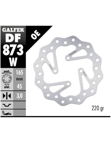 disco freno moto galfer wave fijo 165x3mm df873w