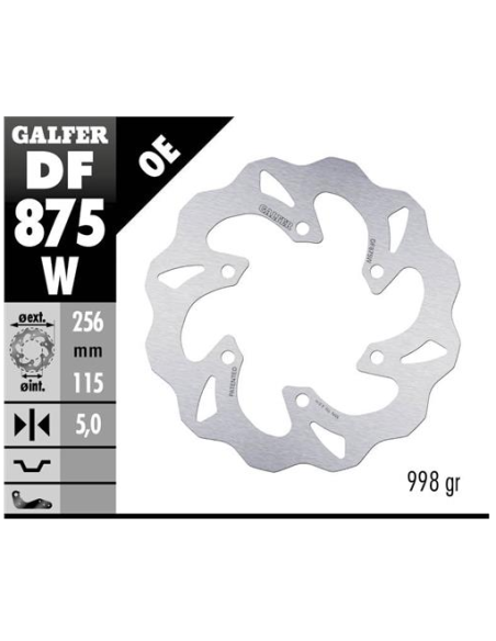disco freno moto galfer wave fijo 256x5mm df875w