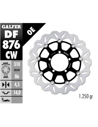 disco de freno delantero galfer df876cw wave flotante 310x4 5 mm