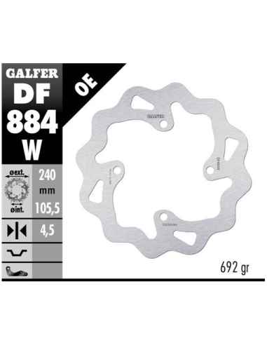 disco freno moto galfer wave fijo 239x4 5mm df884w