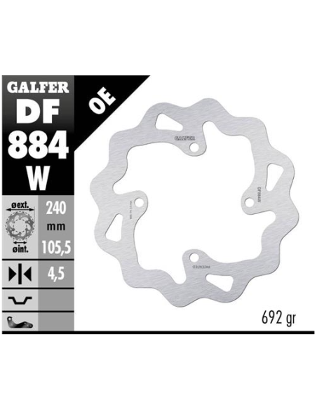disco freno moto galfer wave fijo 239x4 5mm df884w