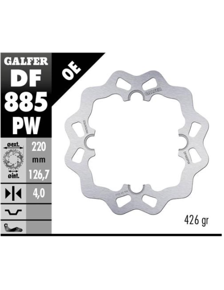 disco freno moto galfer wave fijo 220x4mm df885pw