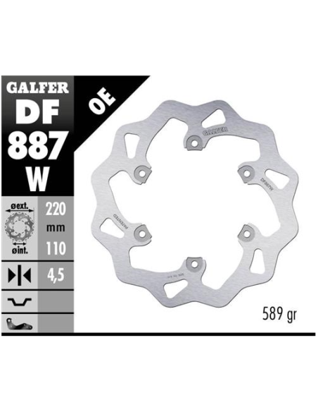 disco freno moto galfer wave fijo 220x4 5mm df887w