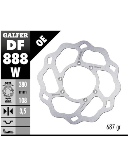 disco freno moto galfer wave fijo 280x3 5mm df888w