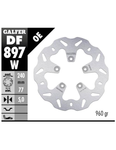 disco freno moto galfer wave fijo 240x5mm df897w