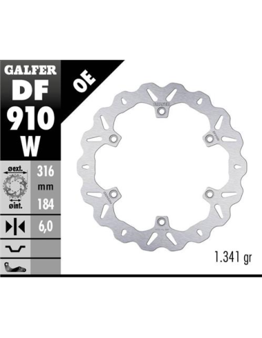 disco freno moto galfer wave fijo 316x6mm df910w