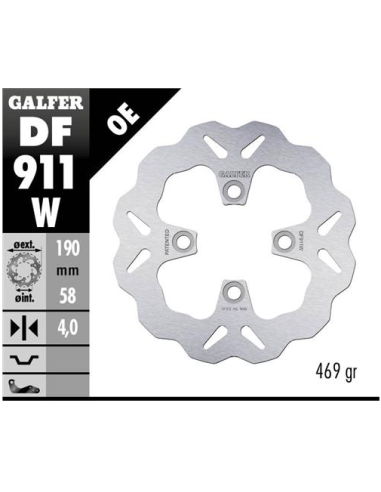 disco freno moto galfer wave fijo 190x4mm df911w