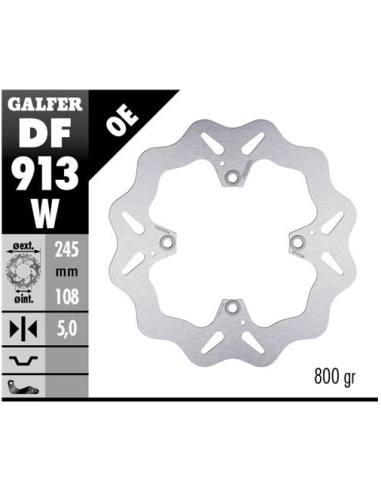 disco freno moto galfer wave fijo 245x5mm df913w