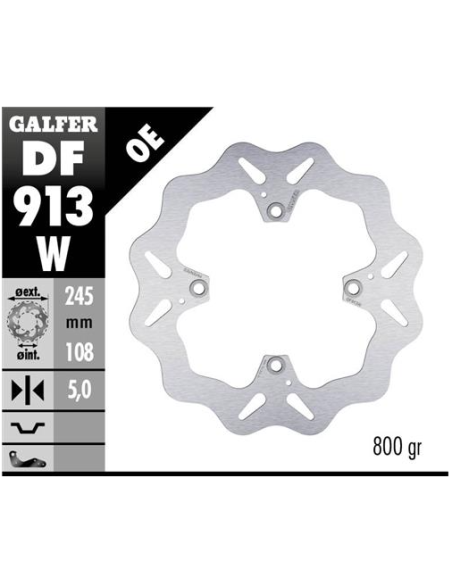 disco freno moto galfer wave fijo 245x5mm df913w