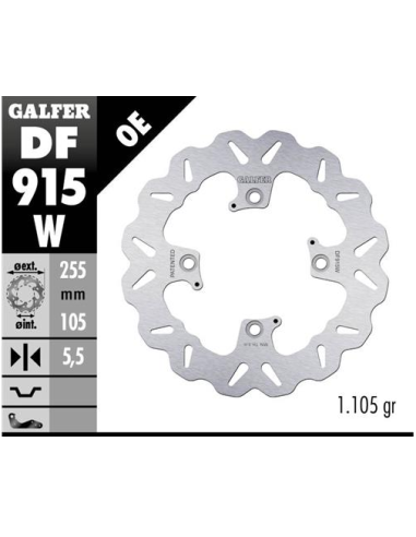 disco freno moto galfer wave fijo 255x5 5mm df915w