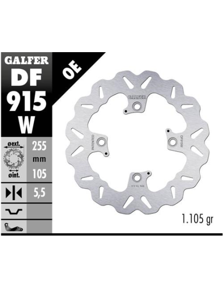 disco freno moto galfer wave fijo 255x5 5mm df915w
