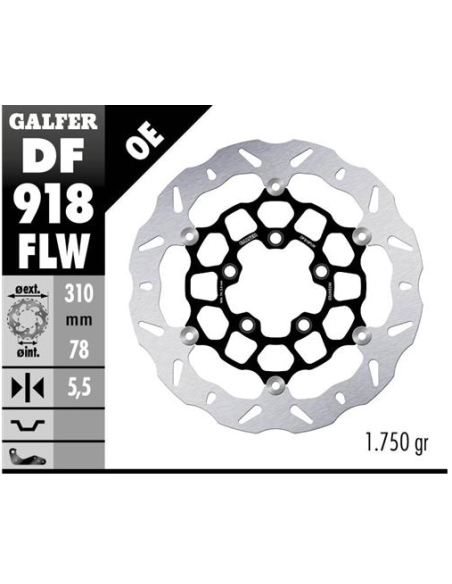 disco freno moto galfer wave flotante 310x5 5mm df