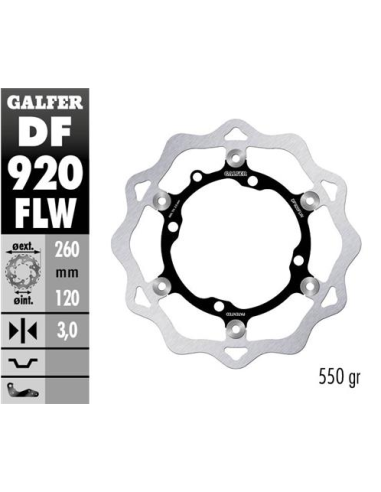 disco freno moto galfer wave flotante 260x3mm df92