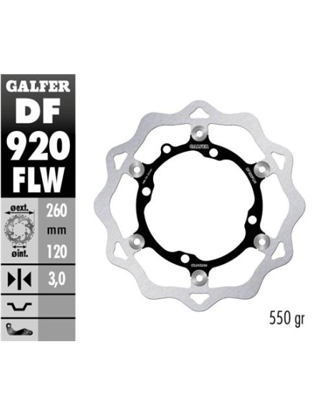 disco freno moto galfer wave flotante 260x3mm df92
