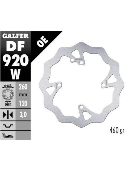 disco freno moto galfer wave fijo 260x3mm df920w