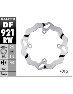 disco freno trasero galfer df921rwgal wave ranurado 220x4 mm sherco se sef 4 tornillos o13