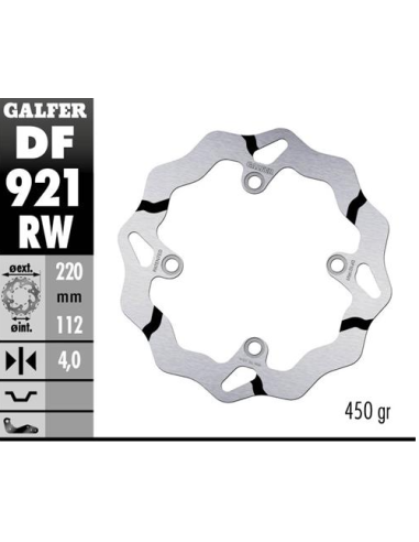 disco freno trasero galfer df921rwgal wave ranurado 220x4 mm sherco se sef 4 tornillos o13