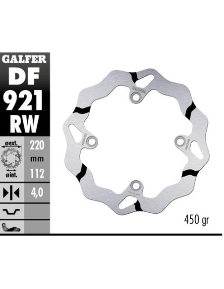 disco freno trasero galfer df921rwgal wave ranurado 220x4 mm sherco se sef 4 tornillos o13