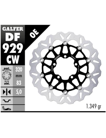 disco de freno flotante galfer floatech road df929jcw o 320 mm