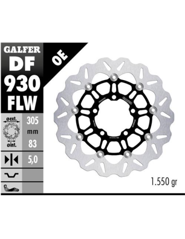 disco freno moto galfer wave flotante 305x5mm df93