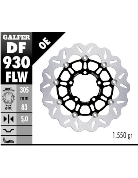 disco freno moto galfer wave flotante 305x5mm df93