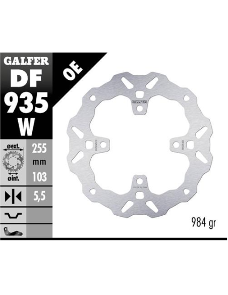 disco freno moto galfer wave fijo 255x5 5mm df935w