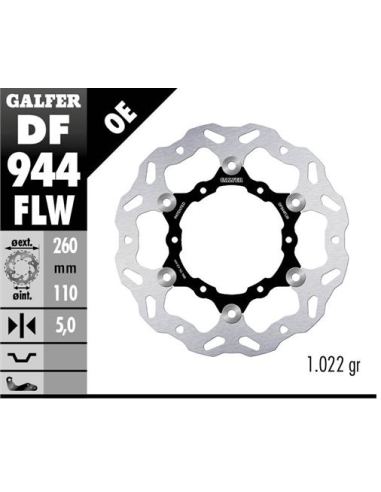disco freno moto galfer wave flotante 260x5mm df94