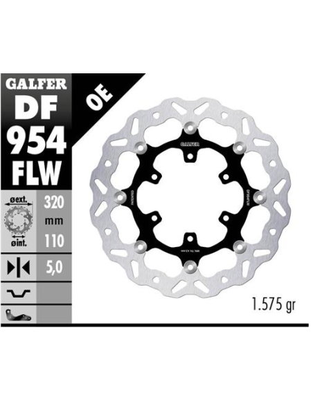 disco freno moto galfer wave flotante 320x5mm df95