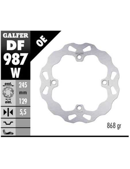 disco freno moto galfer wave fijo 245x5 5mm df987w