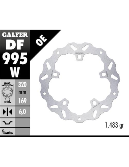 disco freno moto galfer wave fijo 320x6mm df995w
