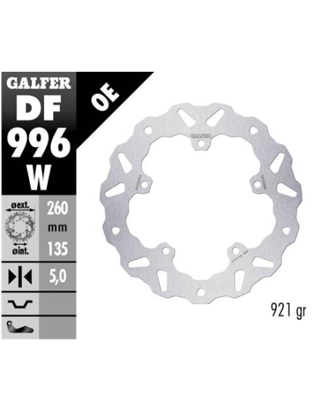 disco freno moto galfer wave fijo 260x5mm df996w